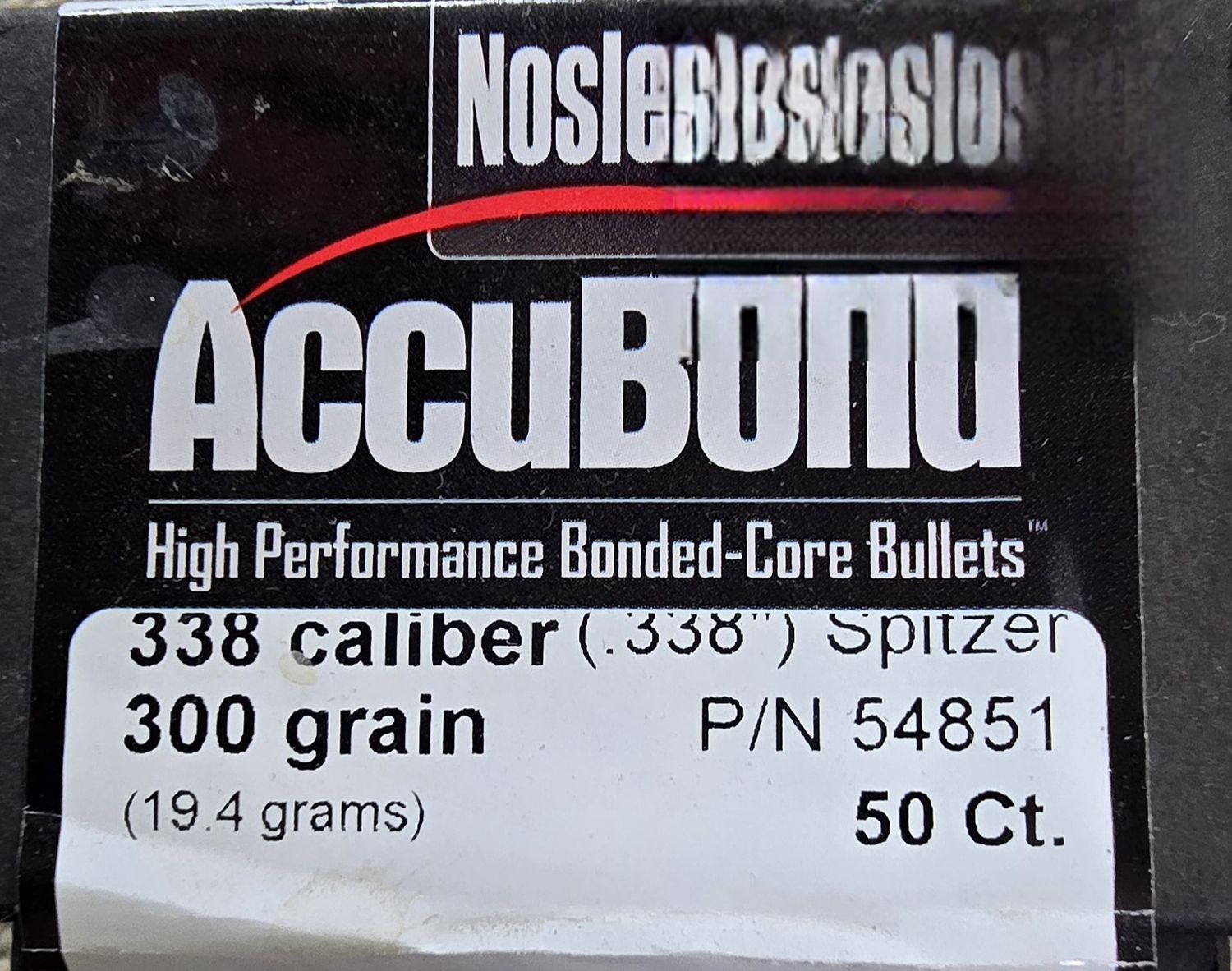 Nosler AccuBond 338 Cal. .338 300 Gr. 50 Bullet