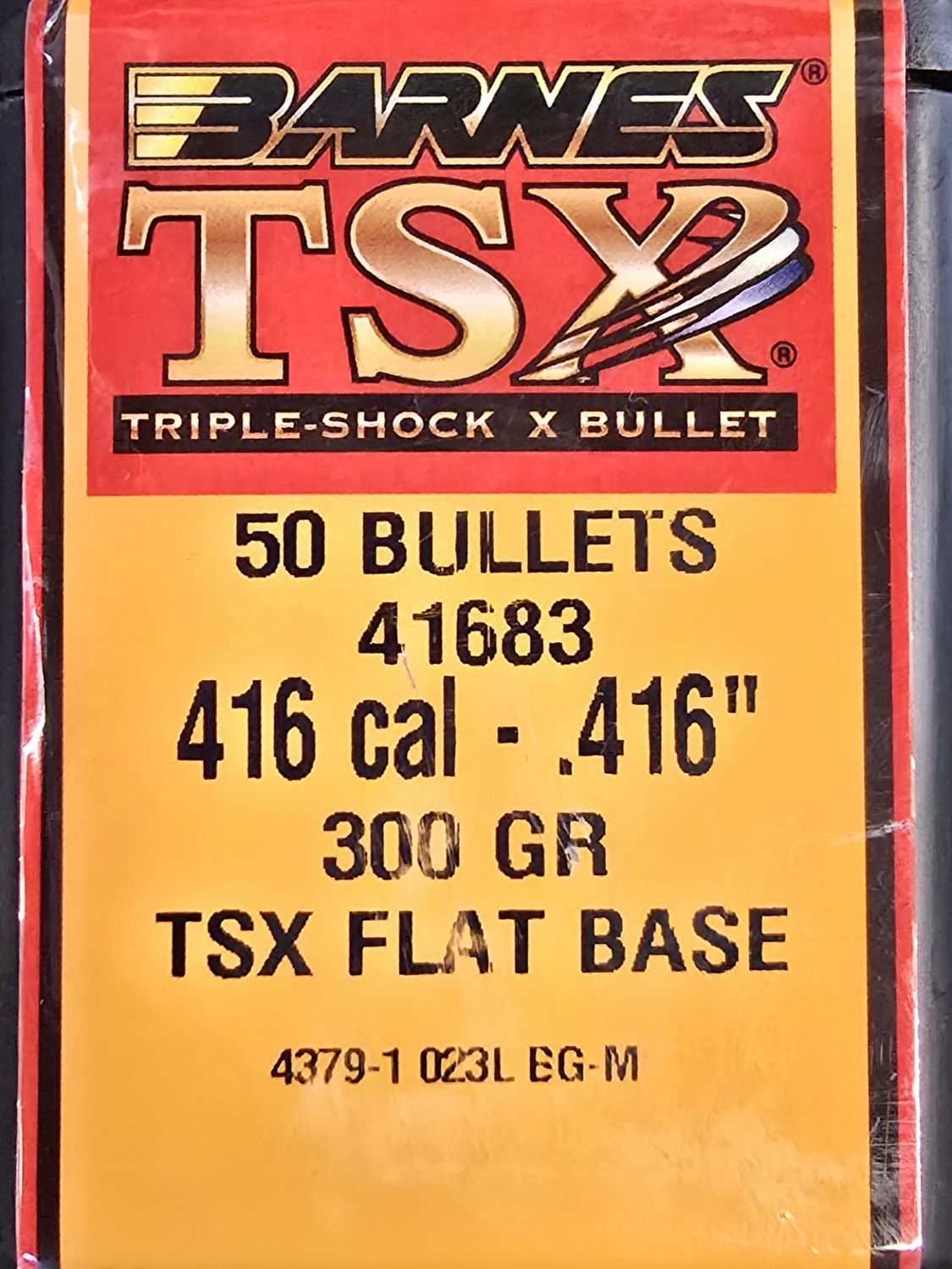 Barnes TSX 416 Cal. .416&quot; 300 Gr. FB 50 Bullets