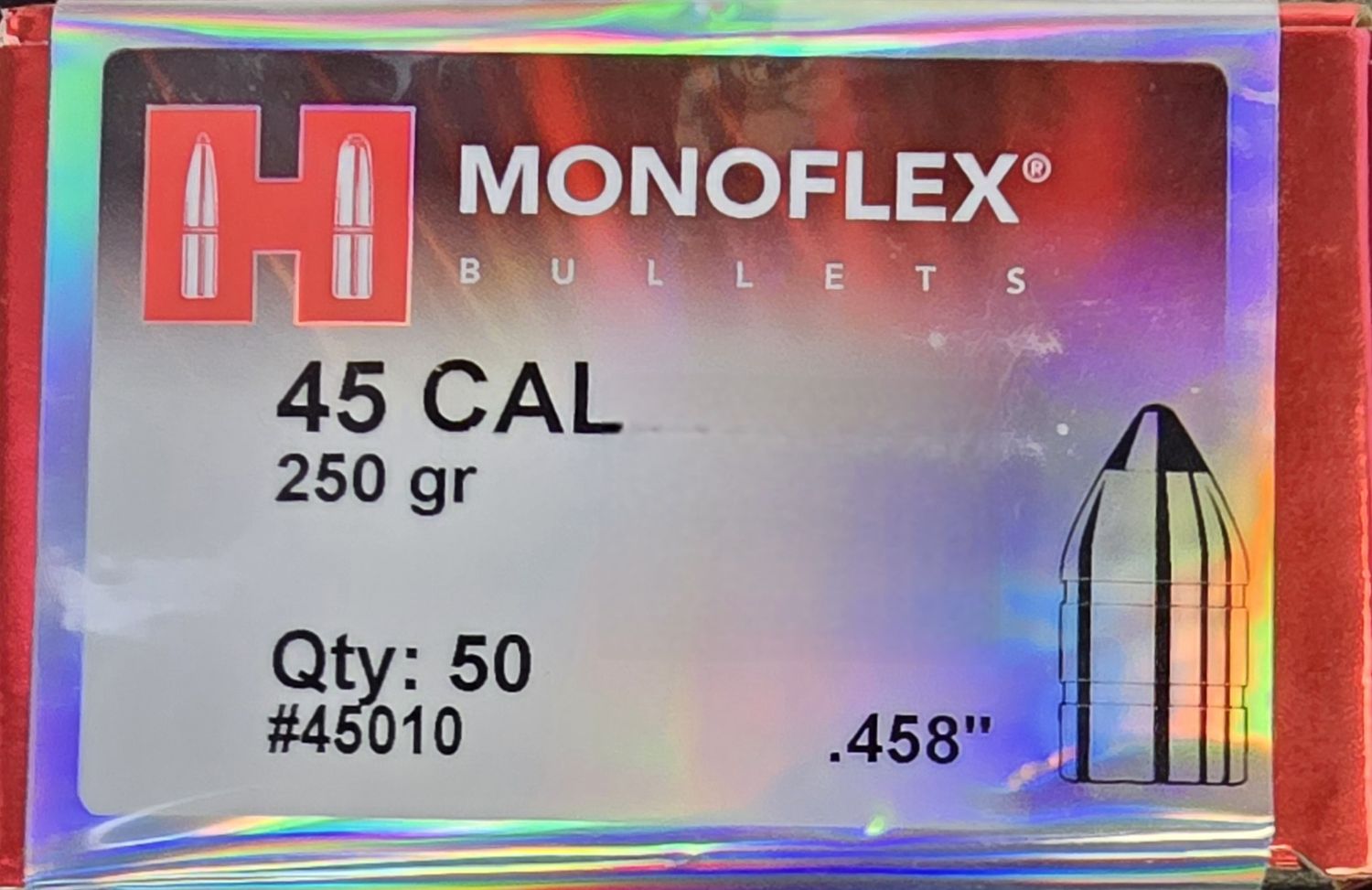 Hornady Monoflex 45 Cal. .458 250 Gr. 50 Bullets