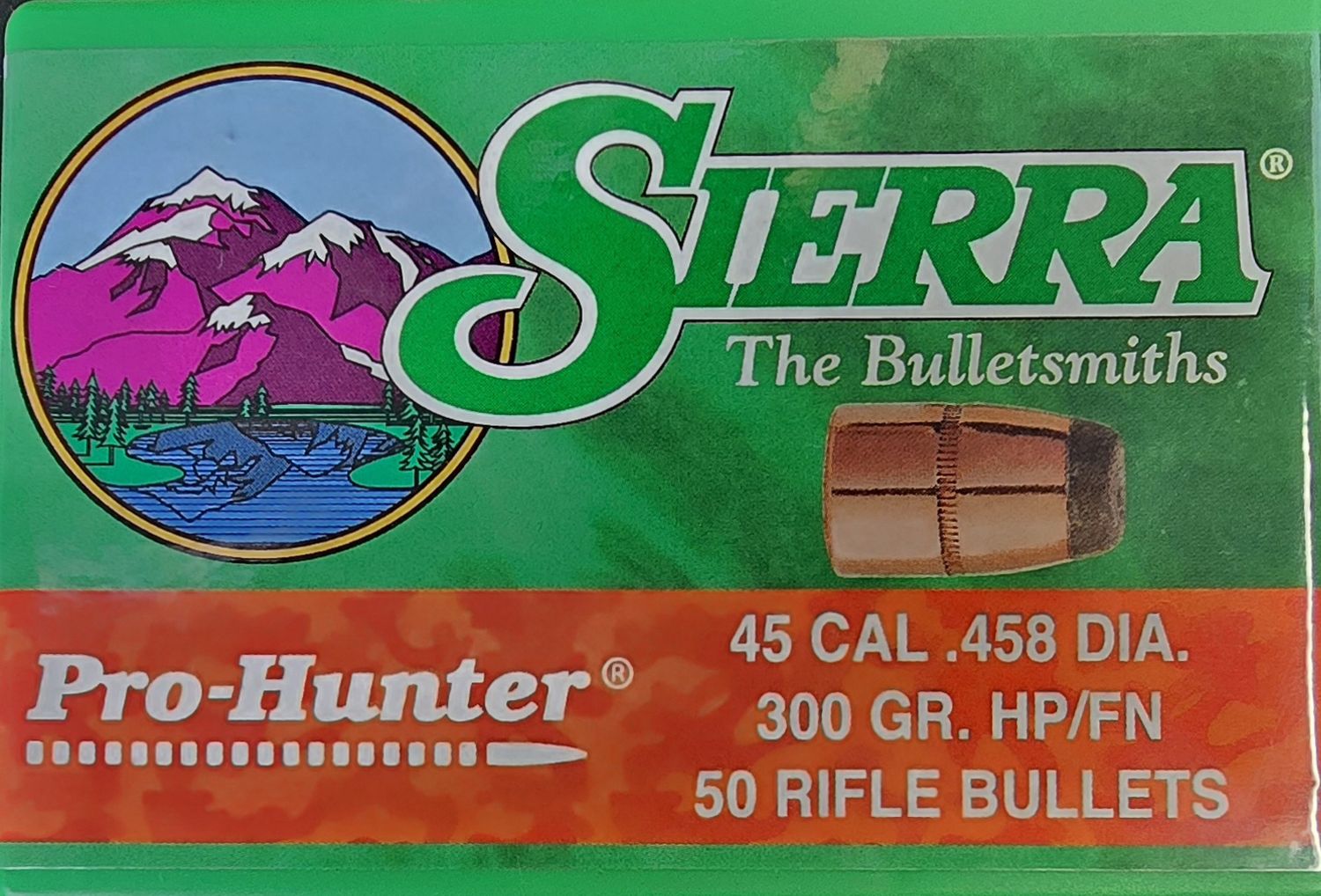 Sierra Pro-Hunter 45 Cal. .458 Dia. 300 Gr. HP/FN 50 Bullets
