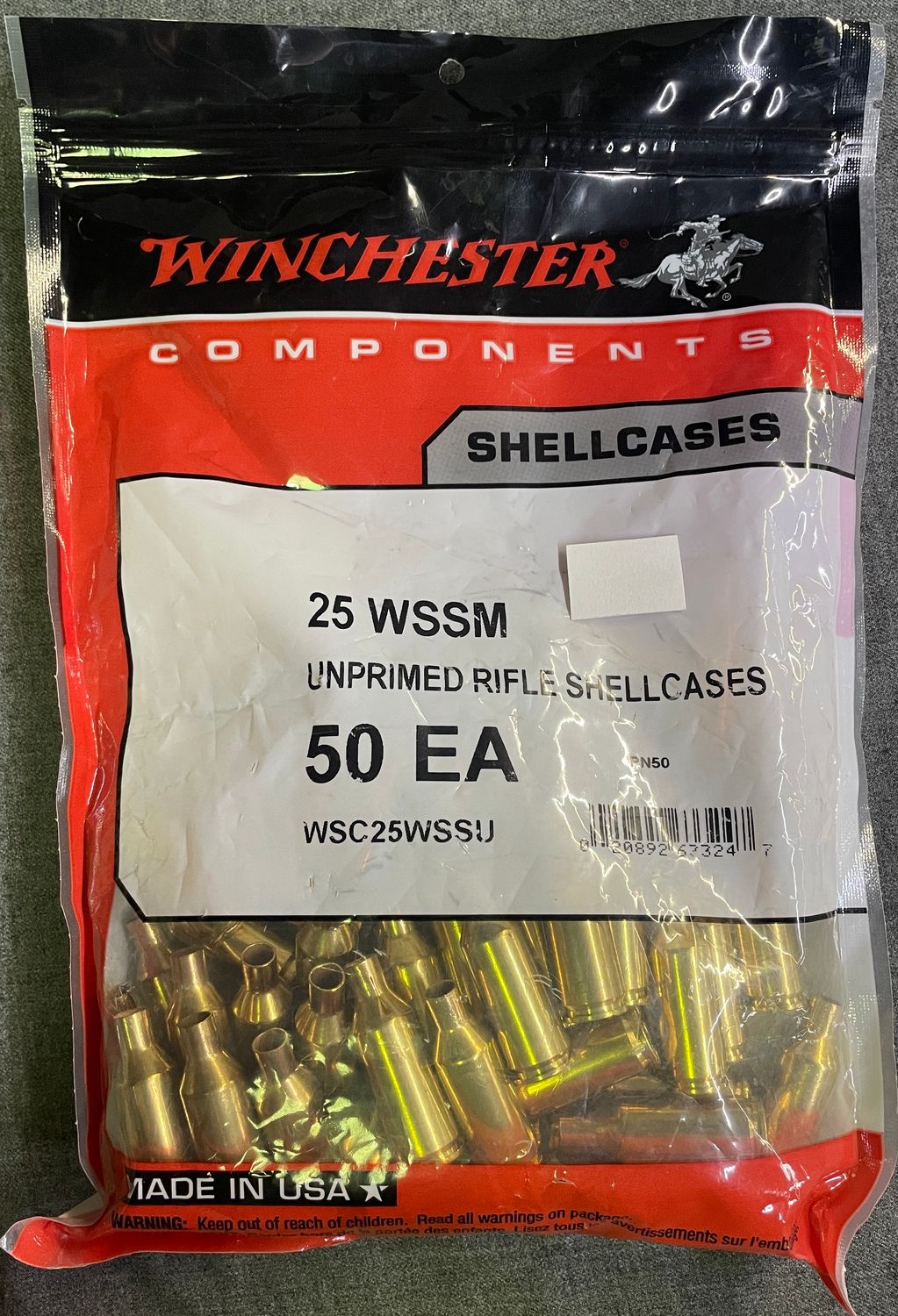 Winchester 25 WSSM New Brass 50 ct