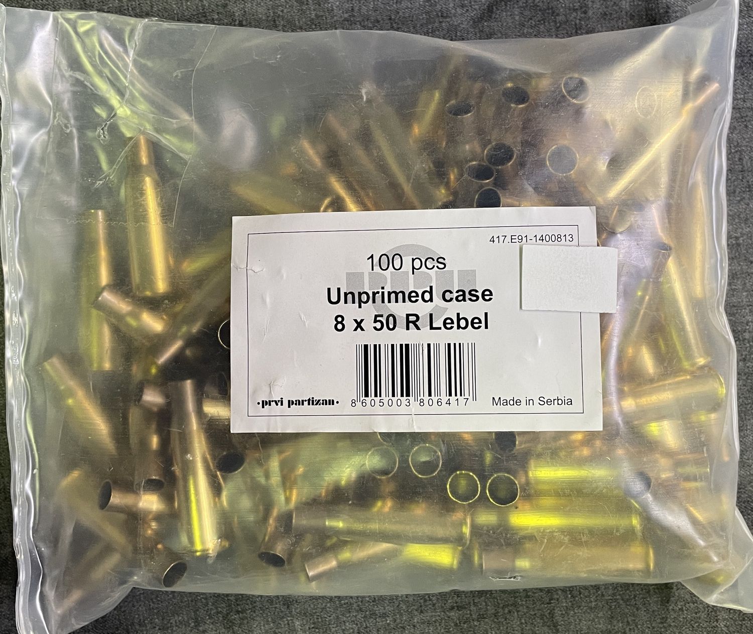 PPU 8x50 R Lebel New Brass 100 ct