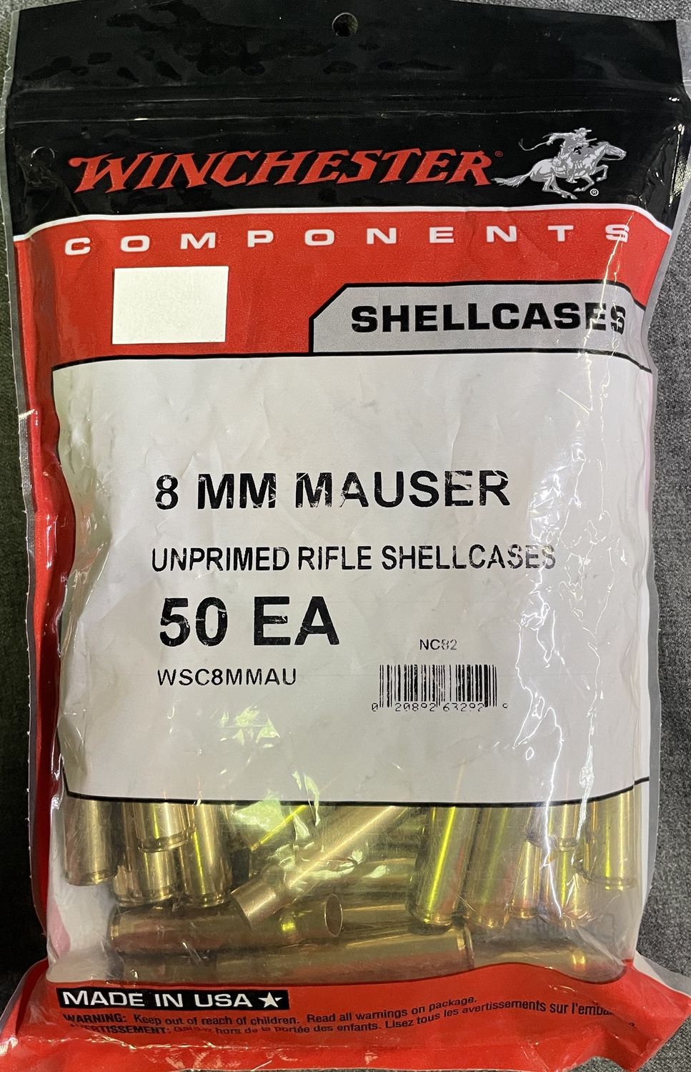 Winchester 8mm Mauser New Brass 50 ct