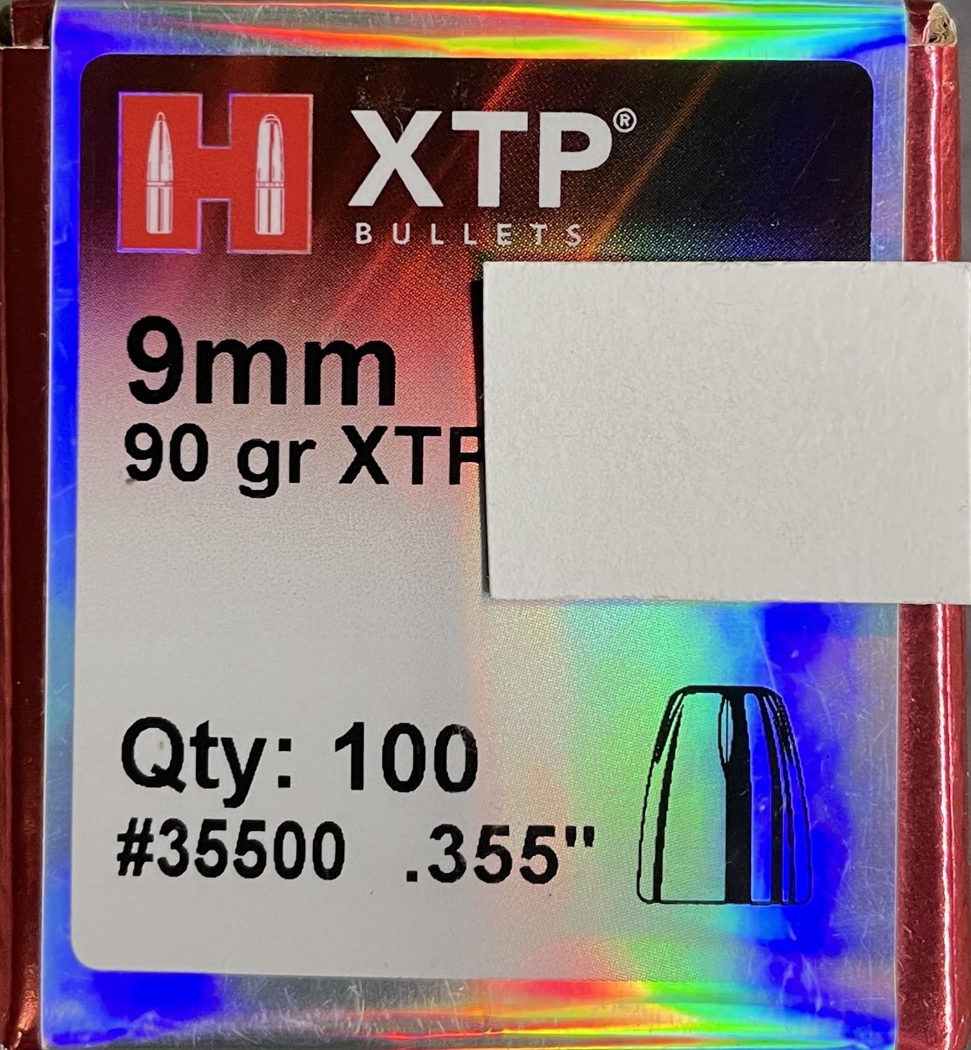 Hornady 9mm .355 90 gr. XTP 100 Bullets