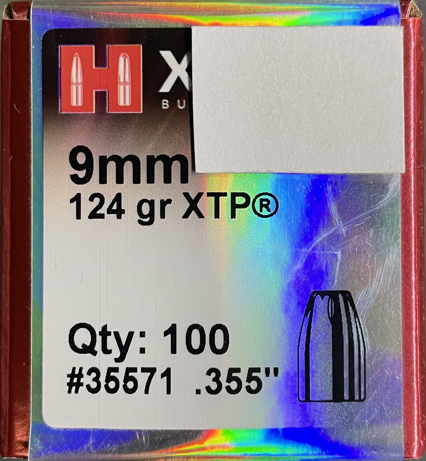 Hornady 9mm .355 124 gr. XTP 100 Bullets