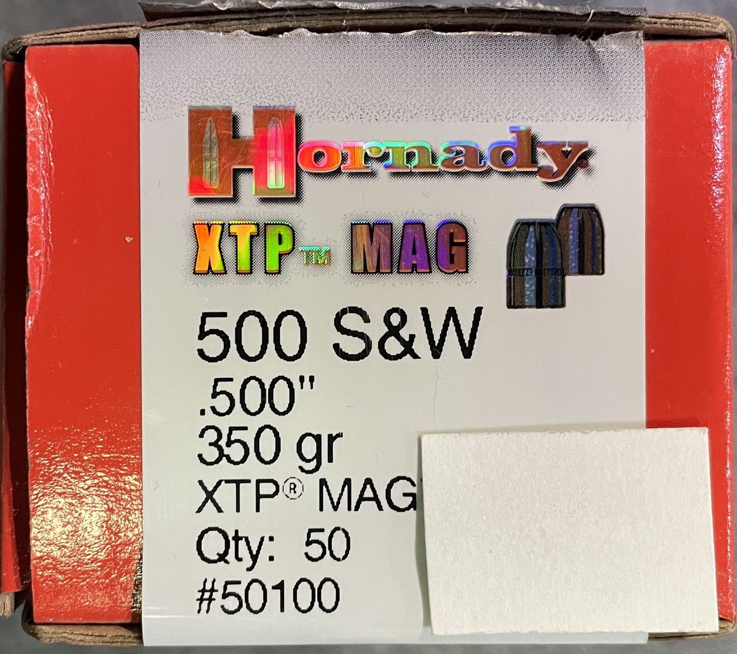 Hornady 500 S&amp;W .500&quot; 350 gr. XTP 50 Bullets