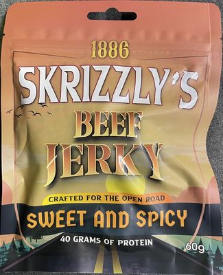 1886 Skrizzly&#39;s Sweet and Spicy Beef jerky