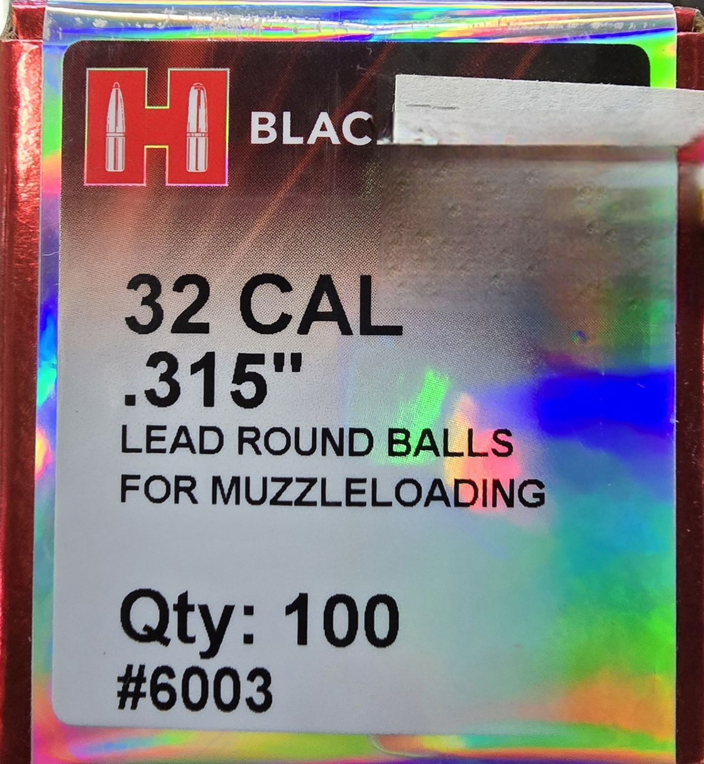 Hornady 32 Cal. .315 Lead Round Balls 100 Bullets