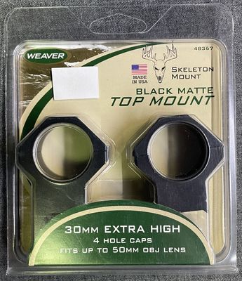 Weaver 30mm Extra High Rings Matte