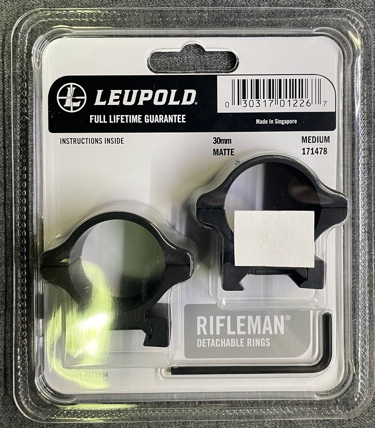Leupold 30mm Weaver Style Medium Rings Matte