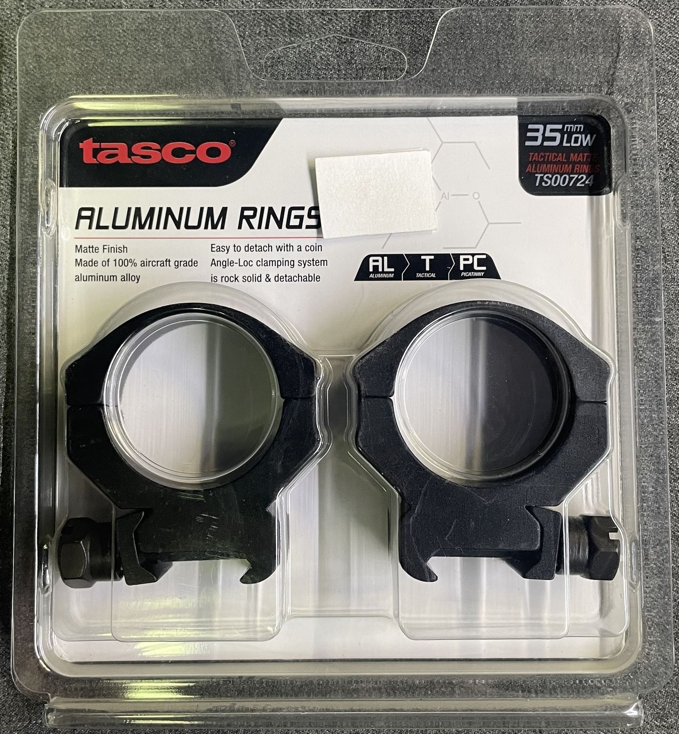 Tasco 35mm Weaver Style Low Rings Matte