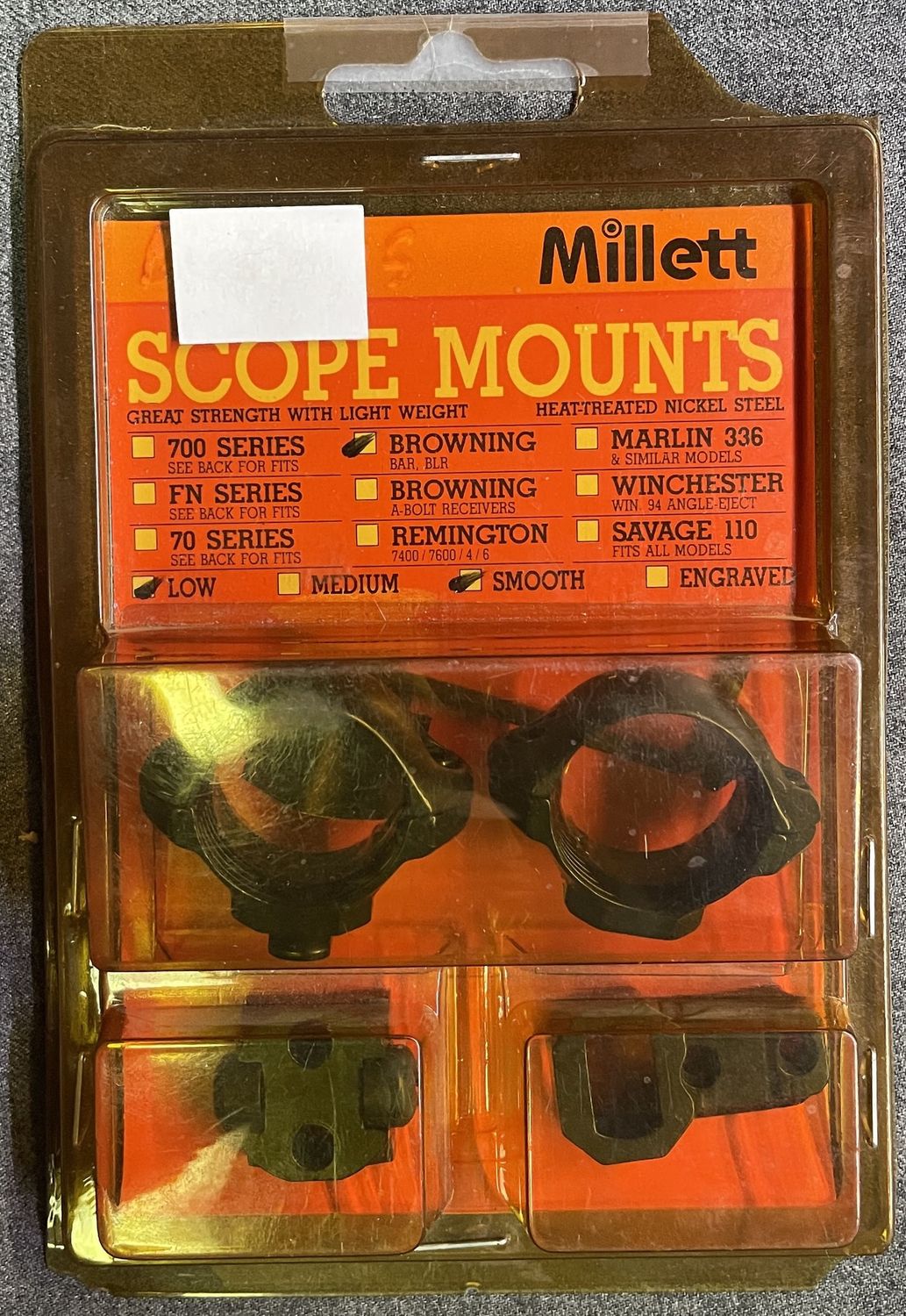 Millet 1&quot; Base And Ring Set Browning BAR/BLR