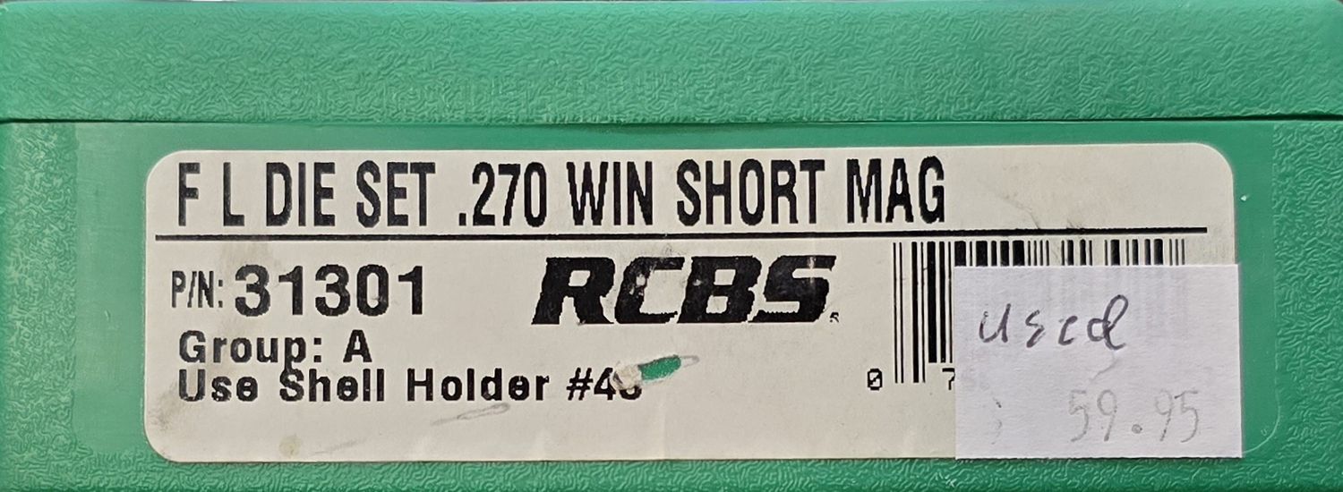 RCBS FL Die Set .270 Win Short Mag