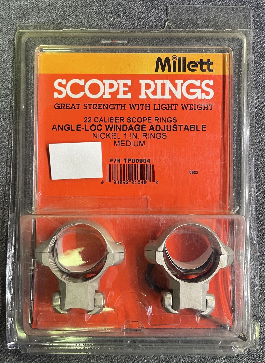 Millet 3/8&quot; Dovetail 1&quot; Angle-Loc Medium Rings Silver