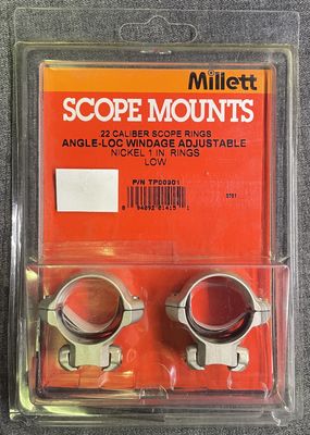 Millet 3/8&quot; Dovetail Angle-Loc 1&quot; Low Rings Silver