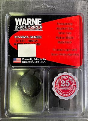 Warne 30mm Rings Medium Matte