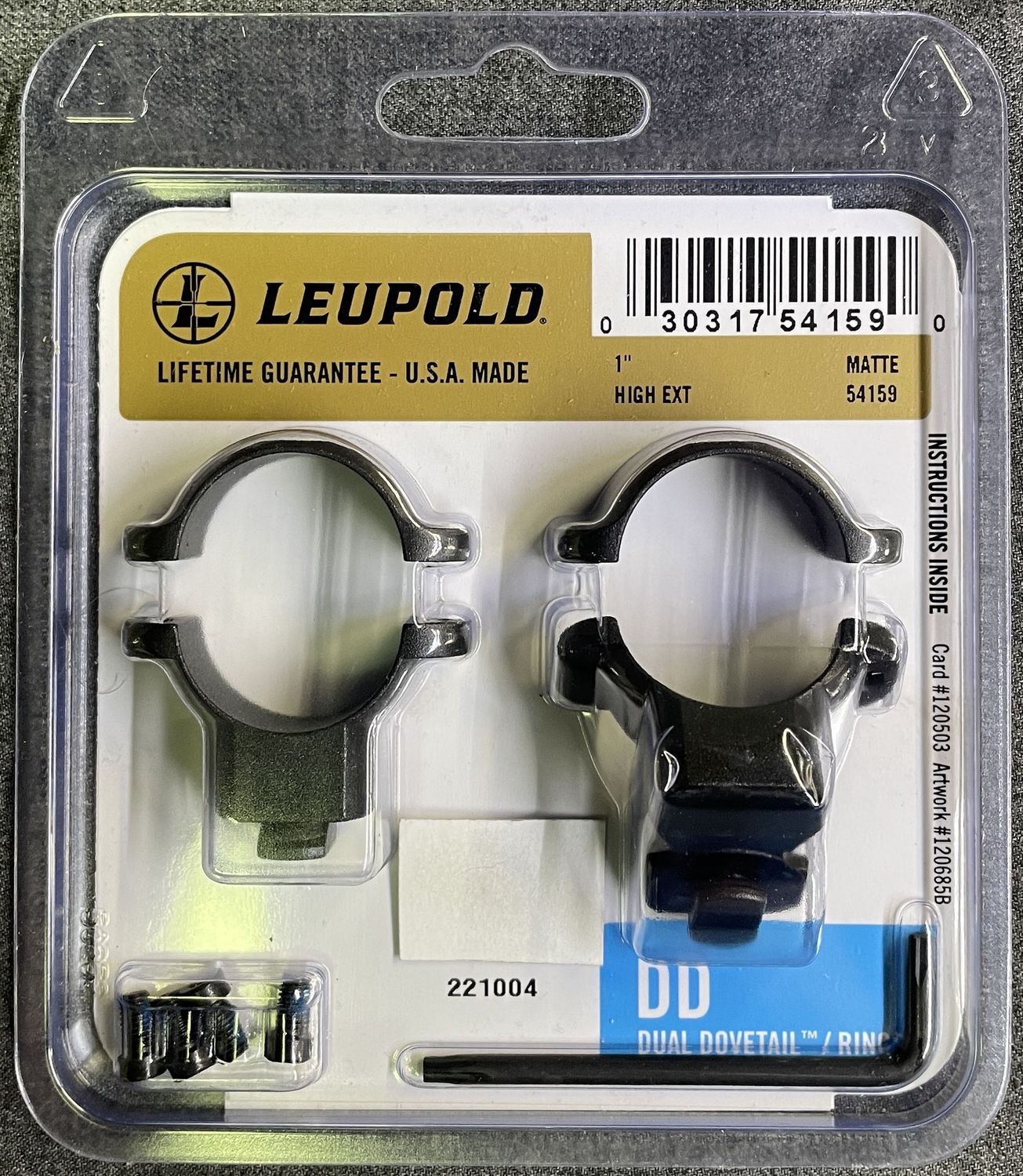 Leupold 1&quot; Dual Dovetail Extension Rings High Matte