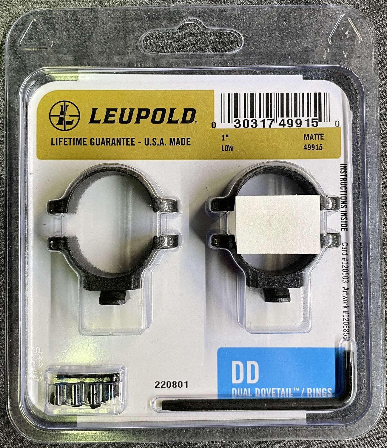 Leupold 1&quot; Dual Dovetail Rings Low Matte