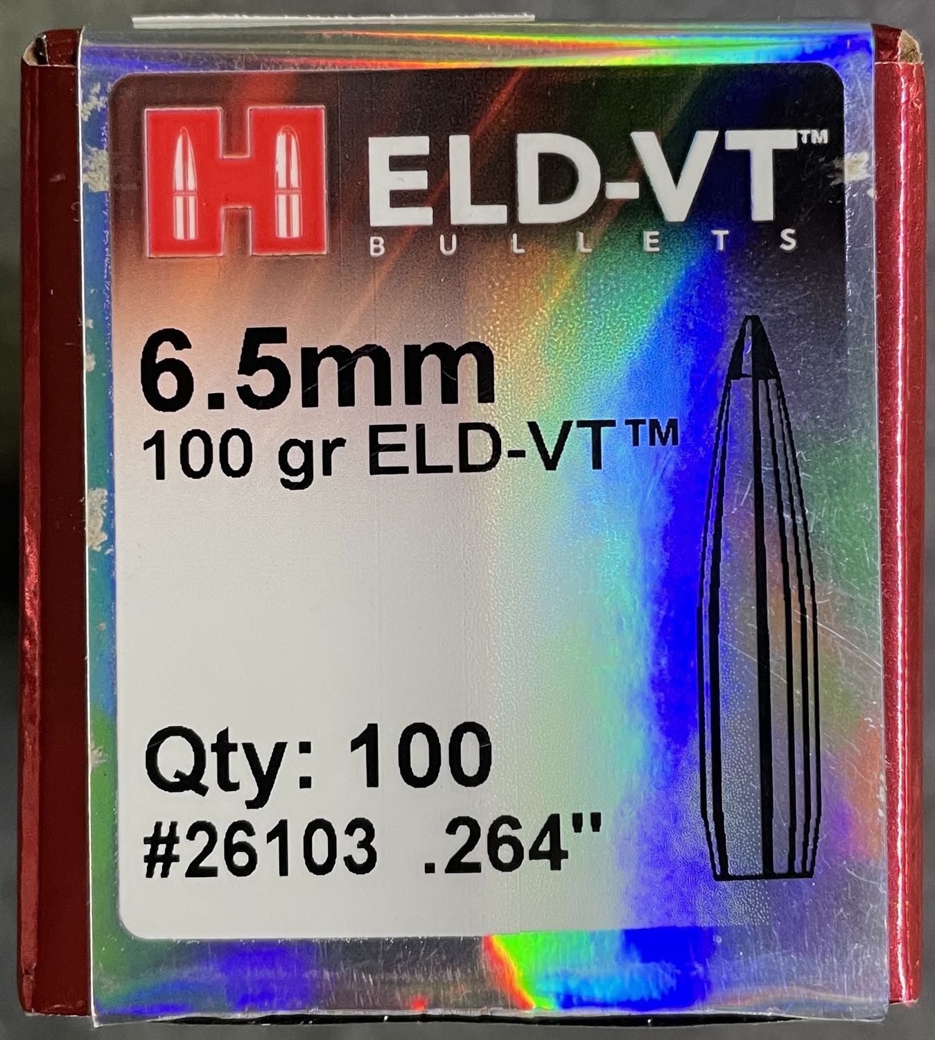 Hornady 6.5mm 100gr ELD-VT 100 ct