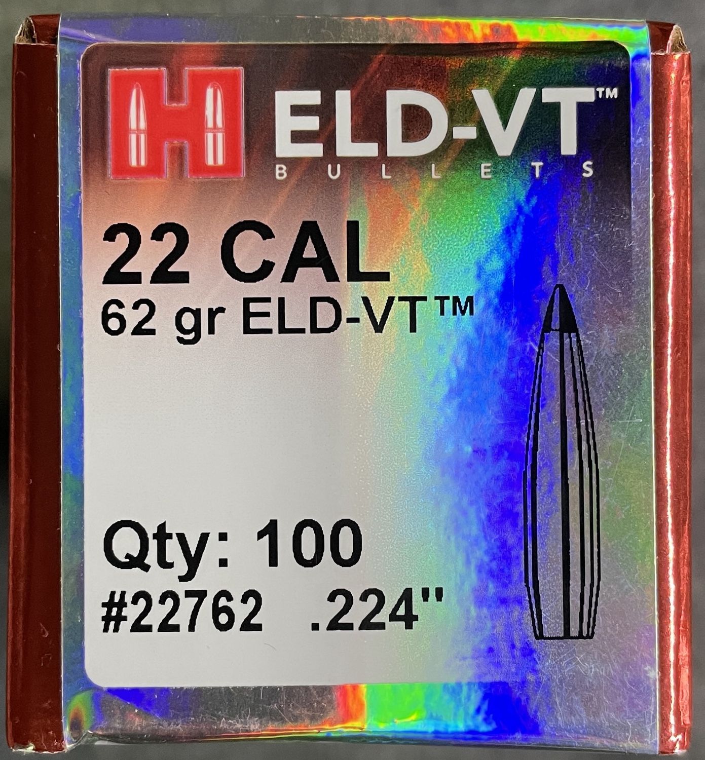 Hornady .224 62gr ELD-VT 100 ct