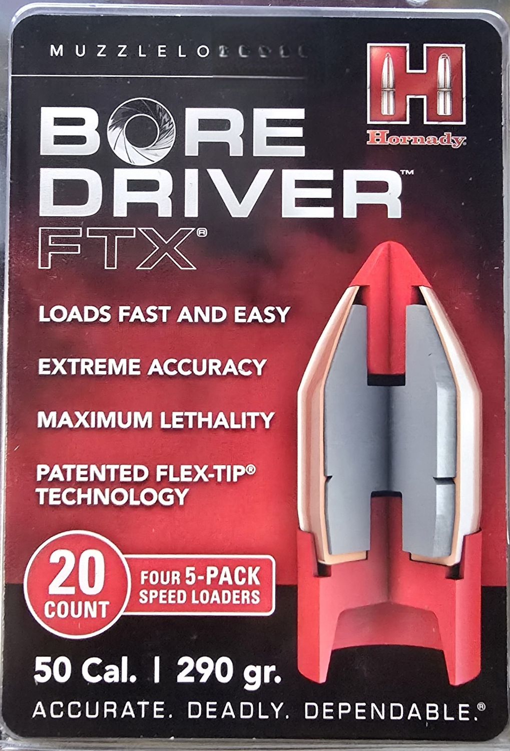 Hornady Bore Driver FTX 50 Cal 290 Gr. 20 Rounds