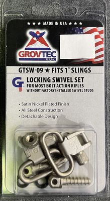 Grov Tec 1" Locking Swivel Set Silver Fits Most bolt Action Rifles