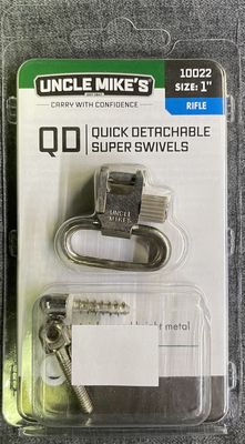 Uncles Mike's 1" QD Super Swivel Set Silver Fits Most Bolt Action Rifles