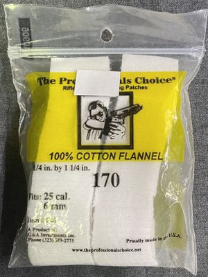 The Choice 25 Cal./6mm Gun Cleaning Patches 170 ct