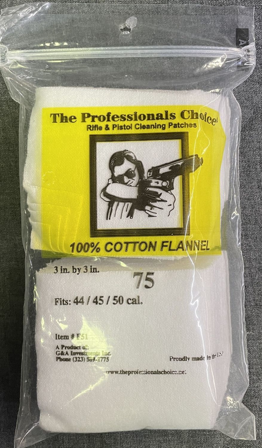 The Choice 44 / 45 /  50 Cal. Gun  Cleaning Patches 75 ct