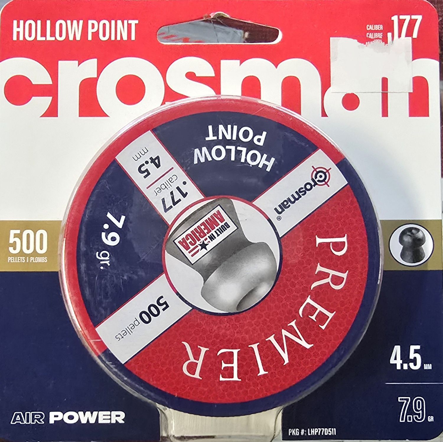 Crosman Hollow point Pellets .177 4.5 mm  500 Pellets