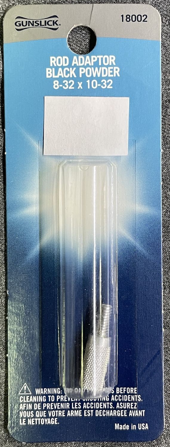 Gunslick Black Powder Rod Adapter 8-32 x 10-32