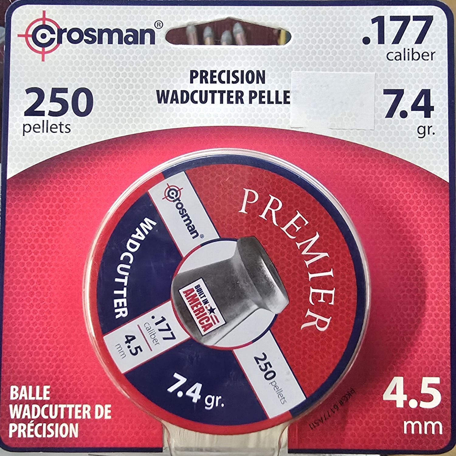 Crosman Precision Wadcutter Pellets .177 7.4 gr. 250 Pellets