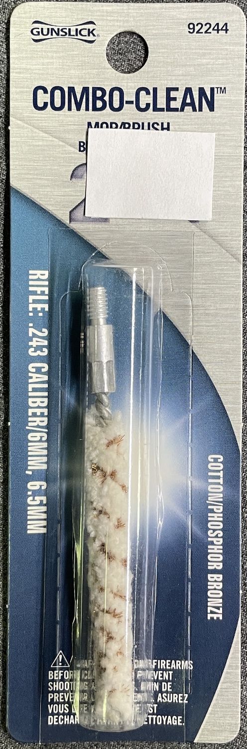 Gunslick .243 / 6mm, 6.5mm Combo Clean Mop/ Bore Brush