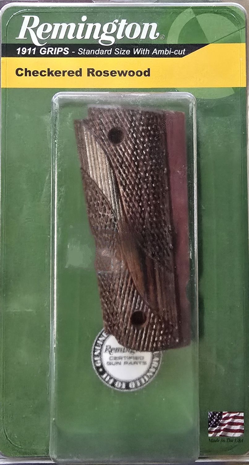 Remington Checkered Rosewood 1911 Grips