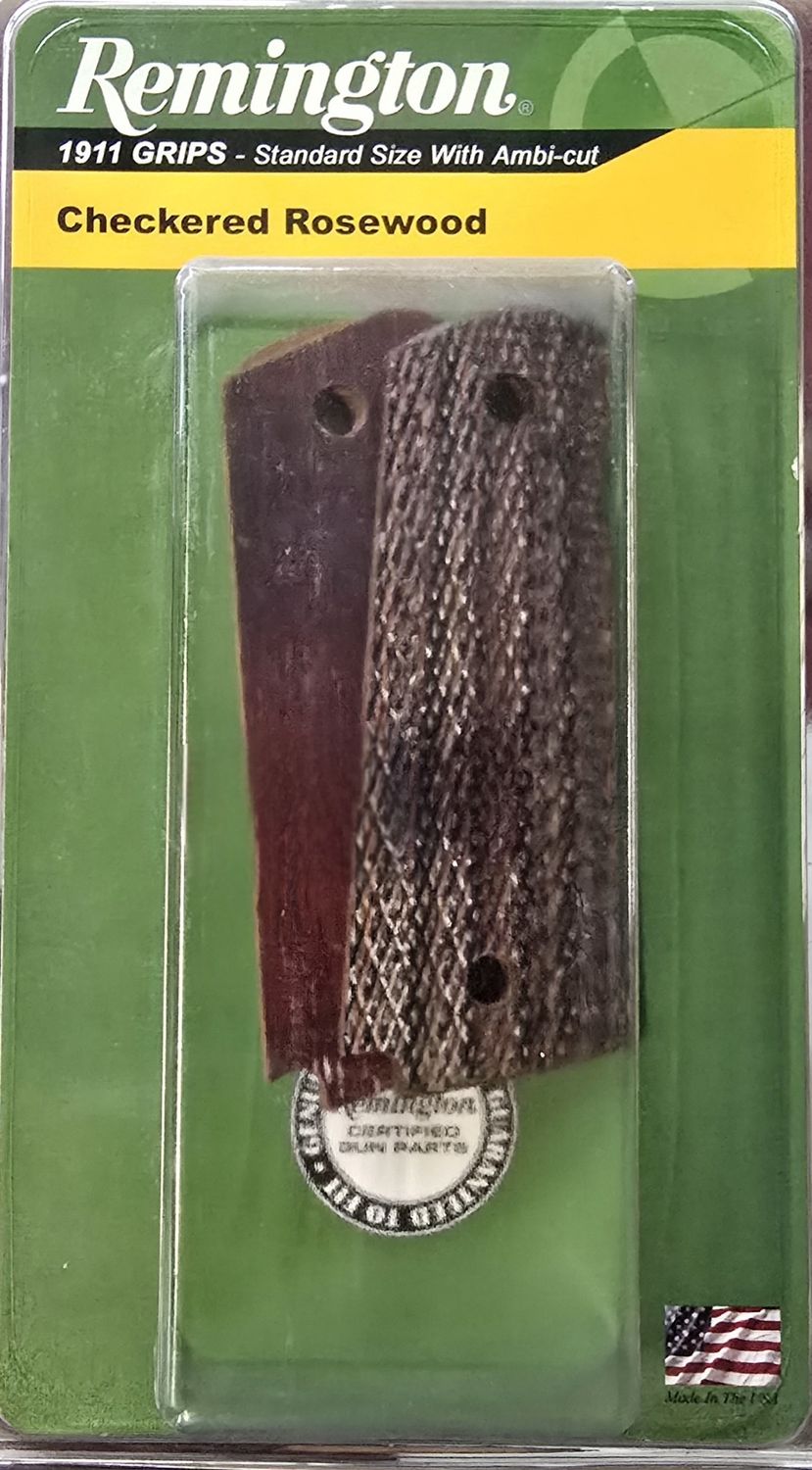 Remington 1911 Checkered Rosewood Grips