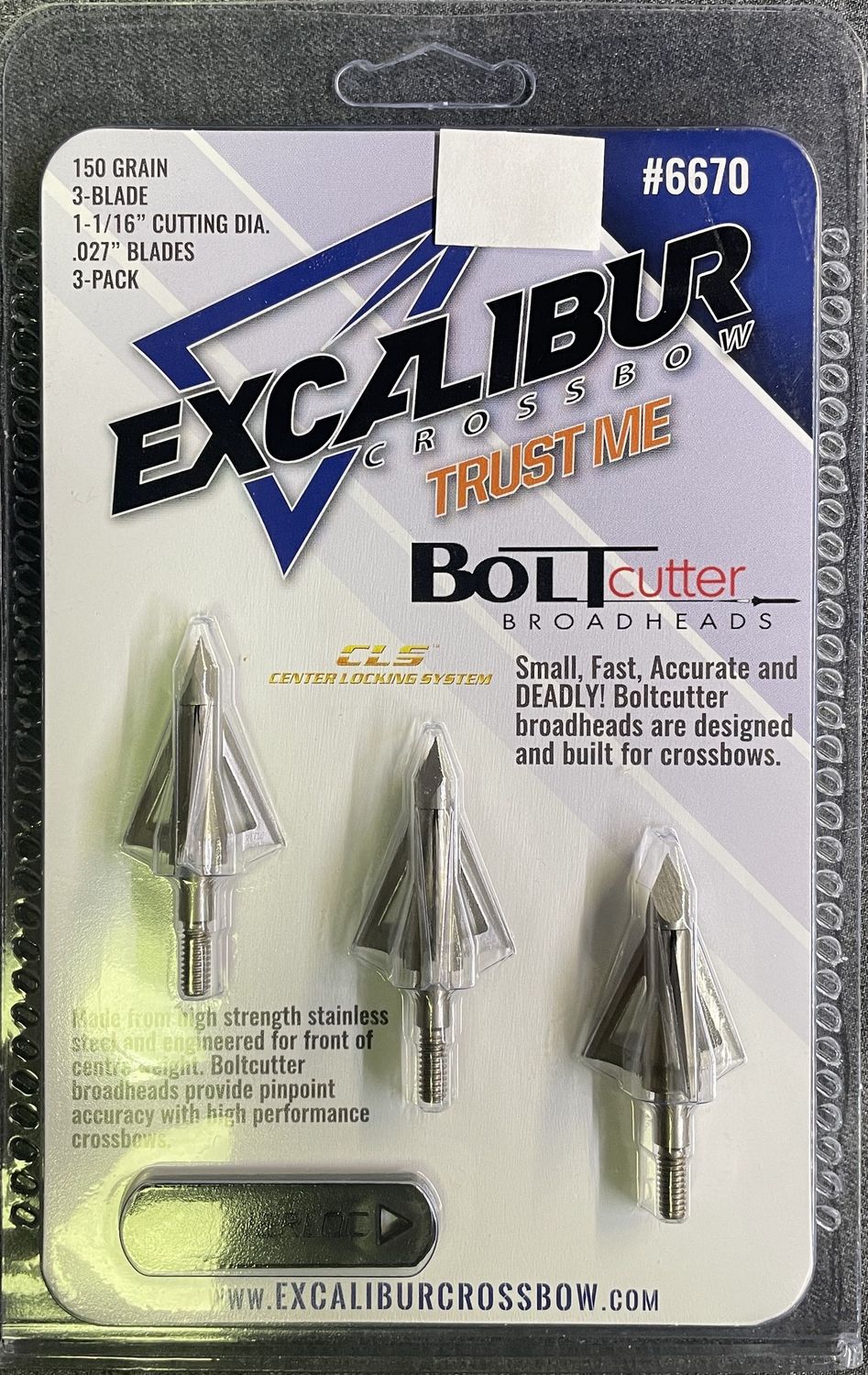 Excalibur Crossbow Screw in 150 gr. 3 Blade Broadheads 3ct
