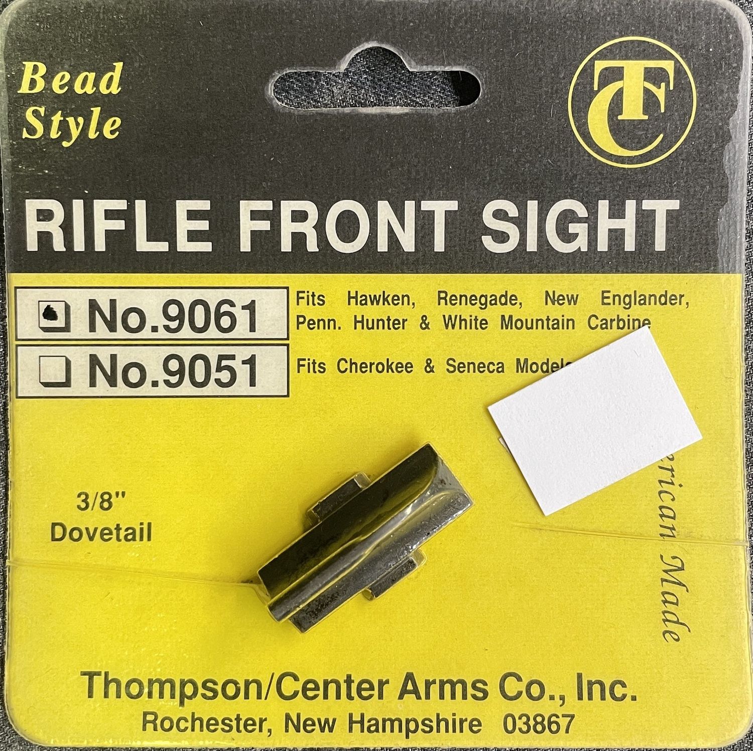 T/C Rifle Front Sight Bead Style 3/8&quot; Dovetail No. 9061
