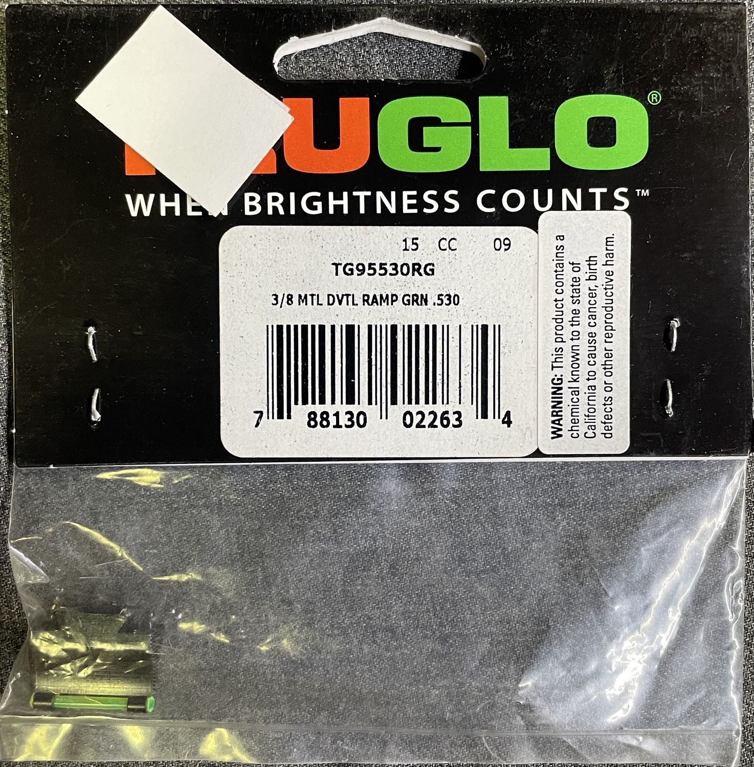 Tru Glo 3/8 Dovetail Ramp Front Sight Green .530