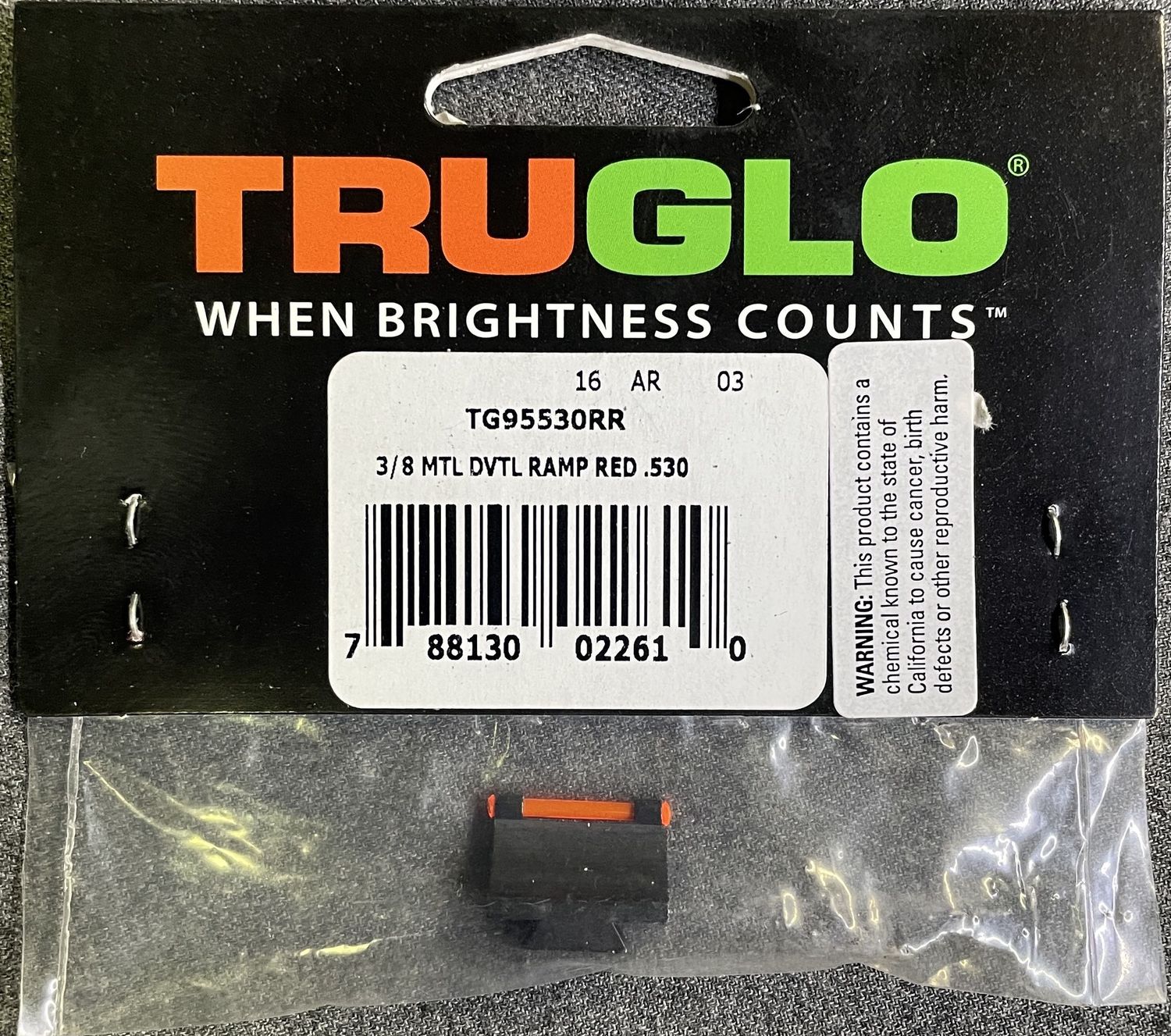 Tru Glo 3/8 Dovetail Ramp Front Sight Red .530