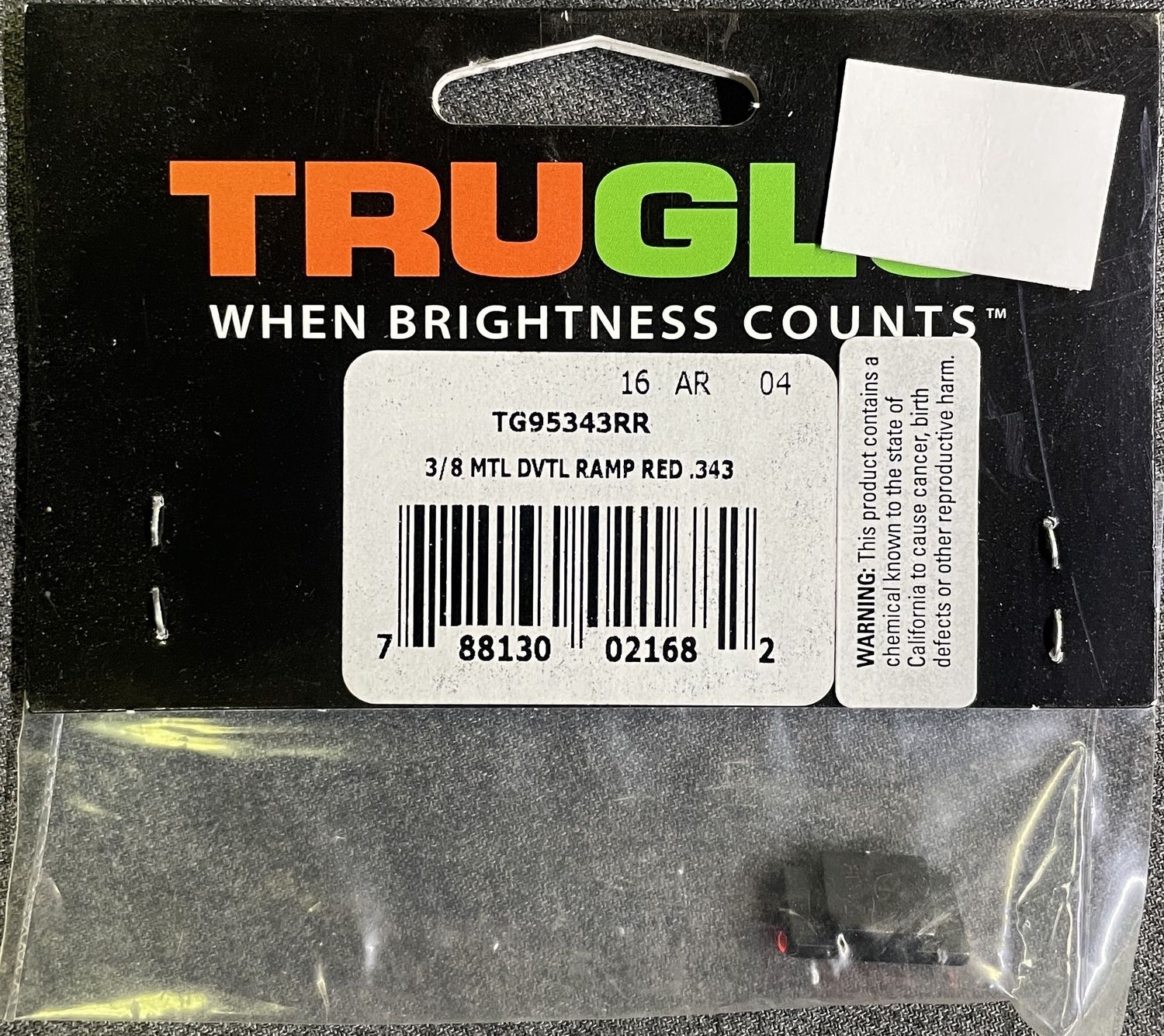 Tru Glo 3/8 Dovetail Ramp Front Sight Red .343