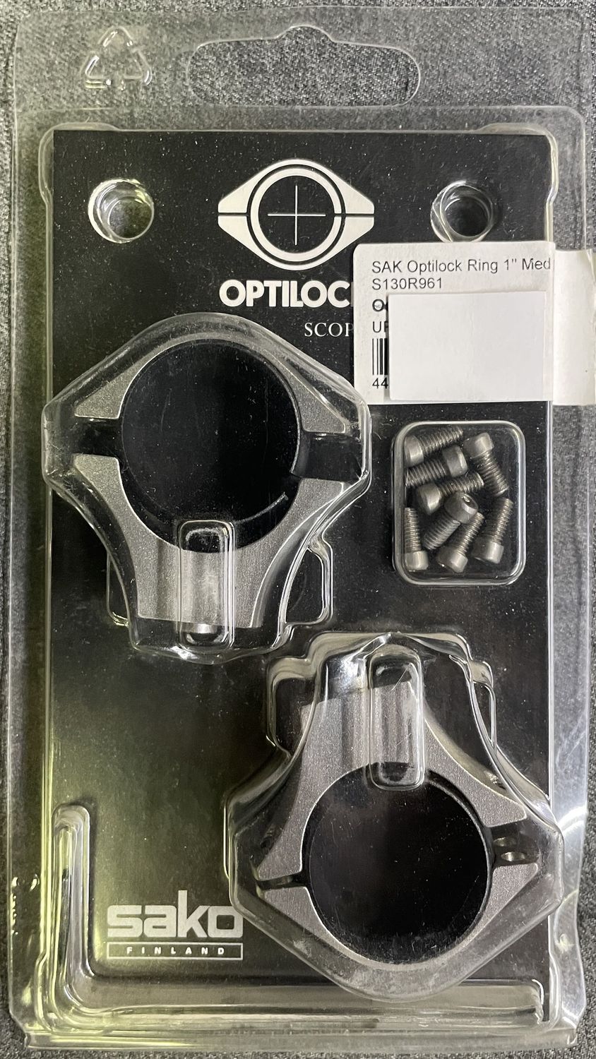 Optilock 1&quot; Ring Set Med Stainless