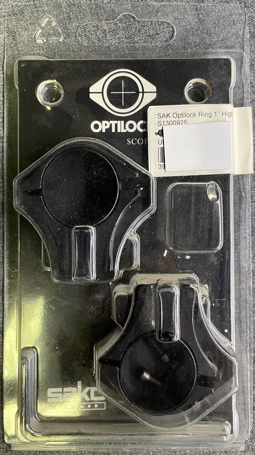 Optilock 1&quot; Ring Set High Black