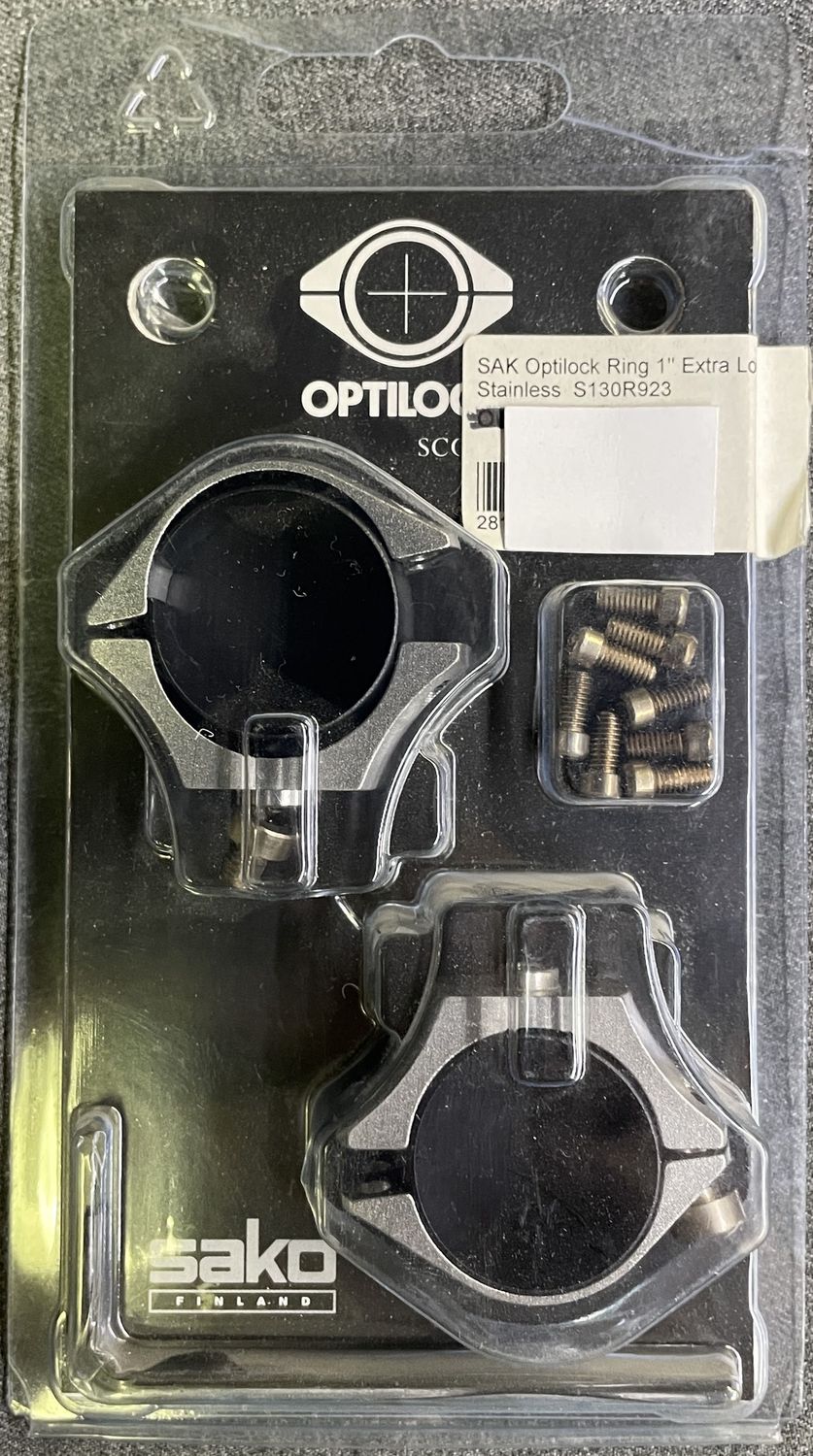 Optilock 1&quot; Ring Set Extra Low Stainless