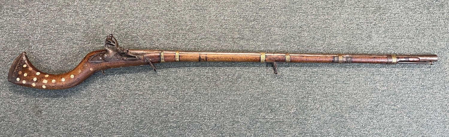 Antique 1812 Dated Afghan Jezail Flint Lock Rifle