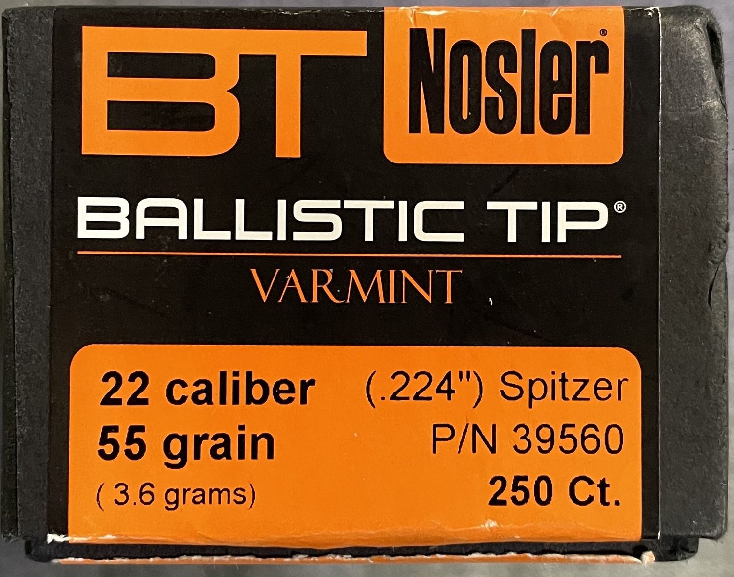 Nosler 22 Cal 55gr Ballistic Tip 250ct