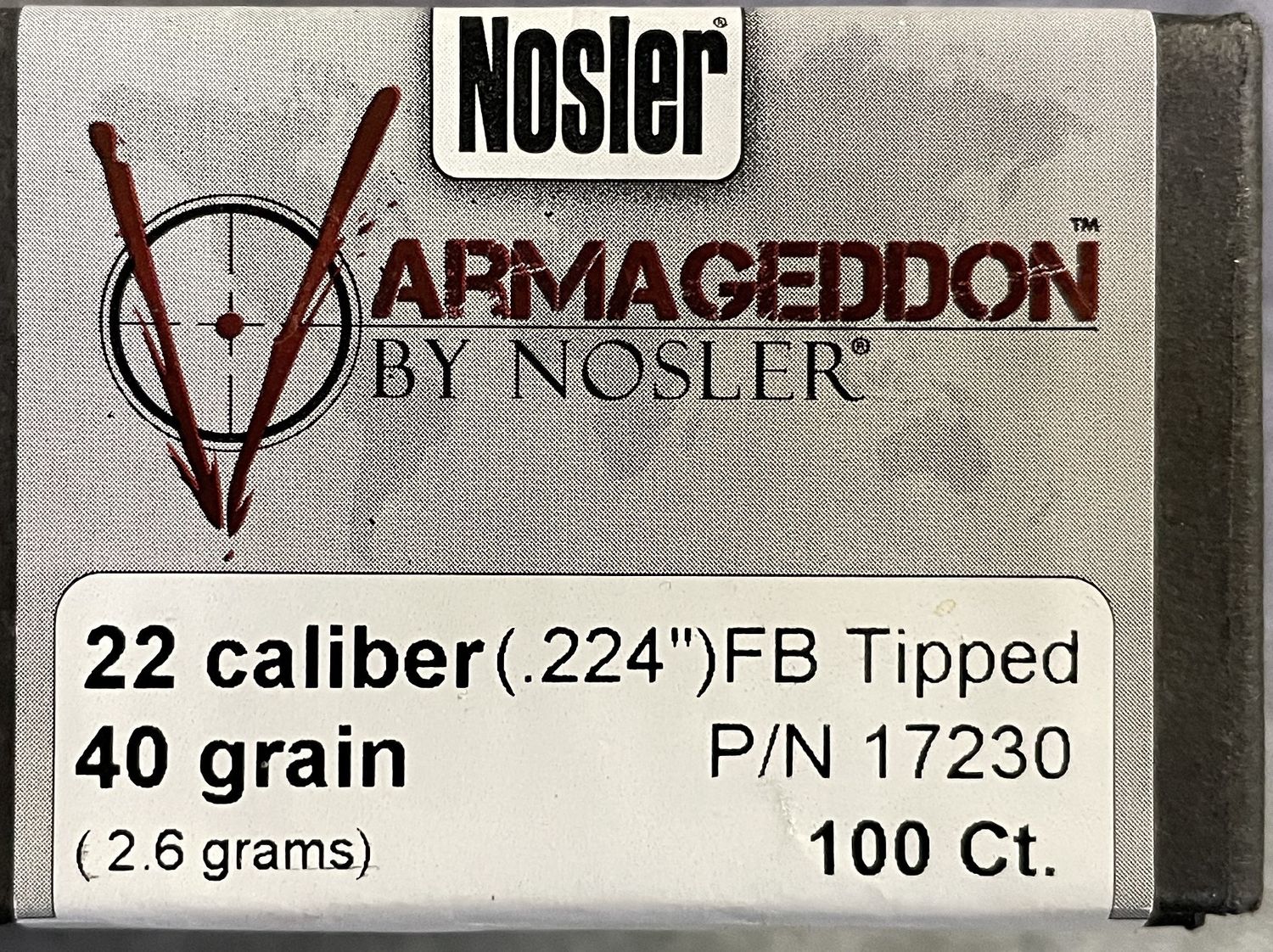 Nosler Varmageddon 22 cal 40gr Tipped 100ct