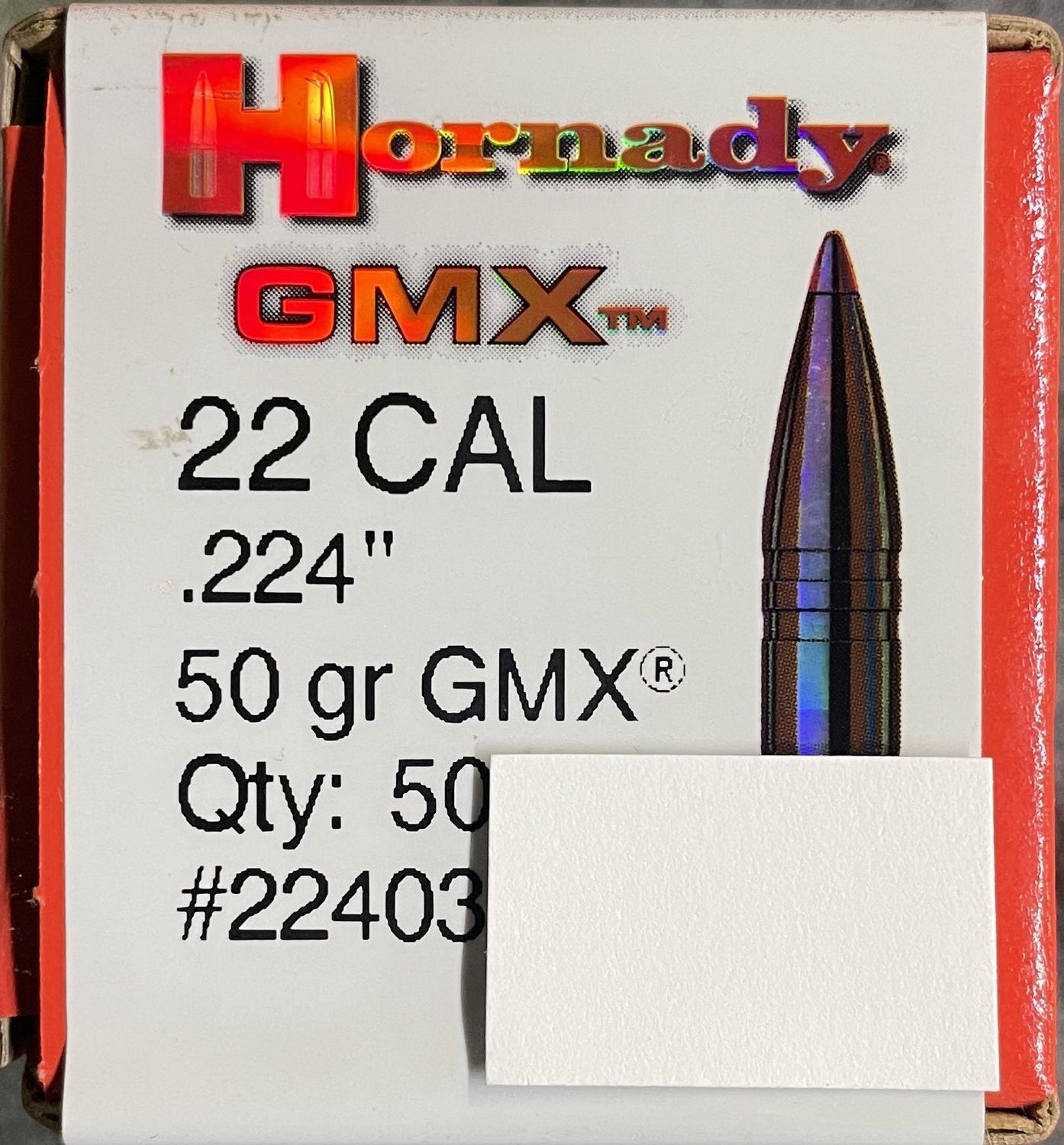 Hornady 22 Cal. .224 50 Gr. GMX 50 Ct.
