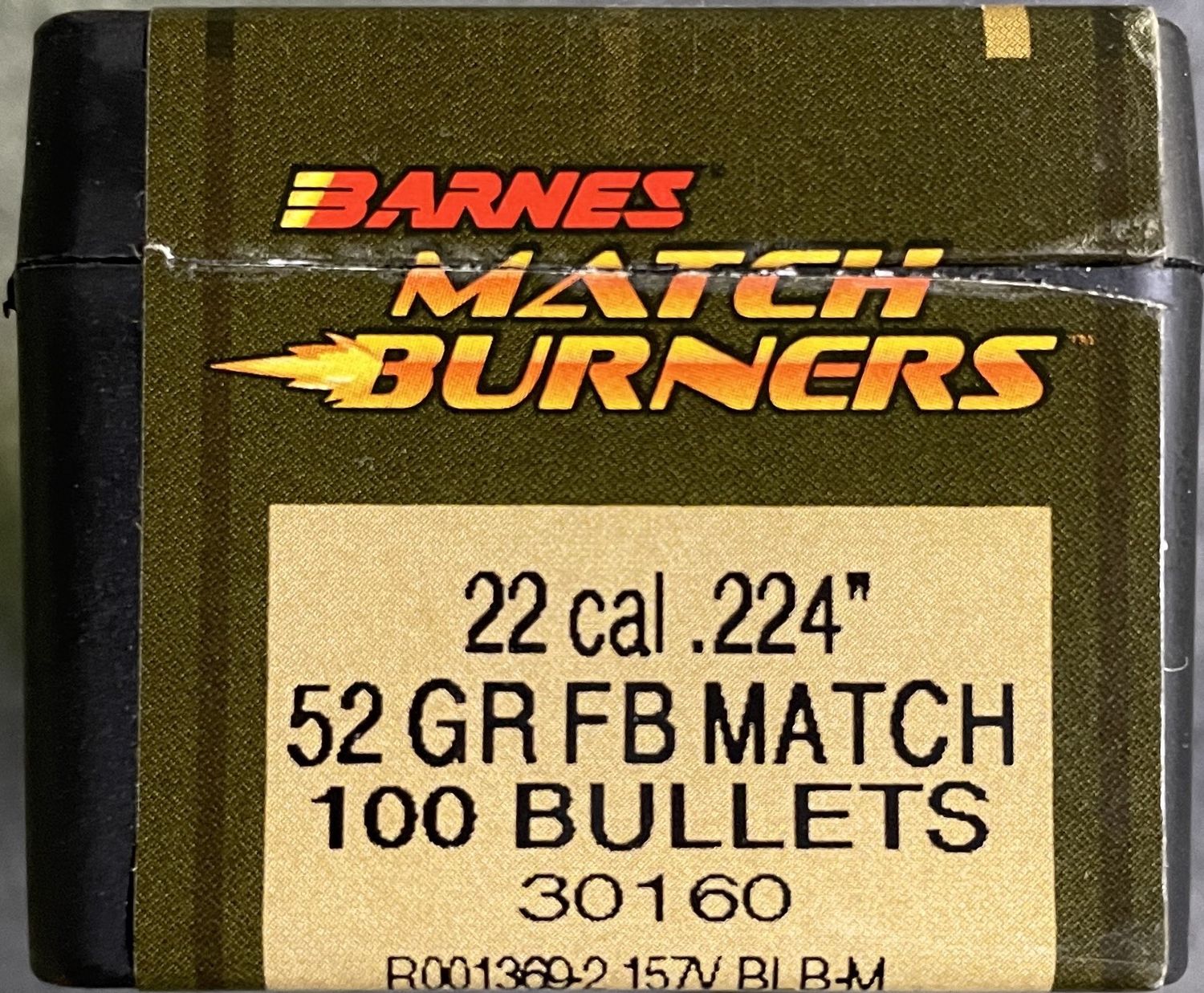 Barnes 22 Cal. .224 52 Gr. Match Burners FB 100 Ct.