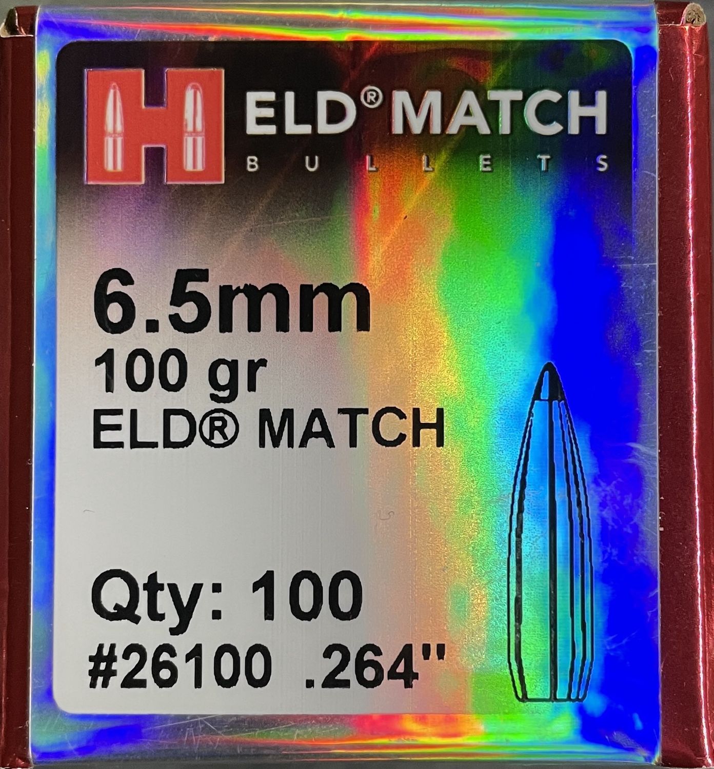 Hornady 6.5mm .264 100 Gr. ELD Match 100 Ct.