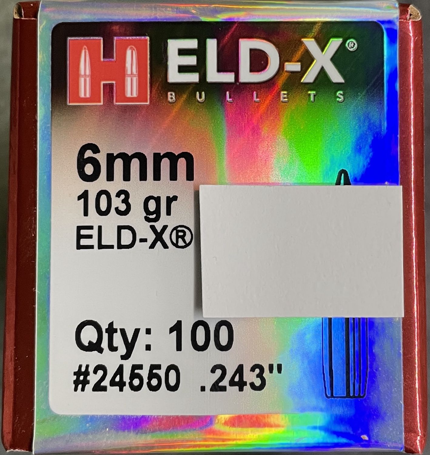 Hornady 6mm .243 103 Gr. ELD-X 100 Ct.